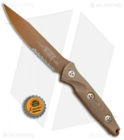 Microtech Socom Alpha Fixed Blade Knife Tan G-10 (5" Tan Serr) 113-2PVDTN -Microtech Microtech Socom Alpha Tan G 10 Tan PVD Serr 113 2PVDTN BHQ 74088 jr bottlecap