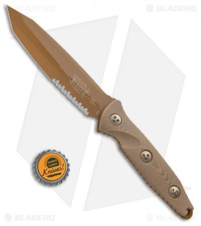 Microtech Socom Alpha Tanto Fixed Blade Tan G-10 (5" Tan PVD Serr) 6 Microtech Socom Alpha Tanto Fixed Blade Tan G-10 (5" Tan PVD Serr) - Image 4