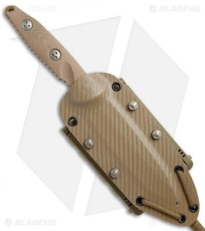 Microtech Socom Alpha Tanto Fixed Blade Tan G-10 (5" Tan PVD Serr) 5 Microtech Socom Alpha Tanto Fixed Blade Tan G-10 (5" Tan PVD Serr) - Image 3