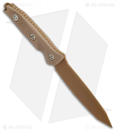 Microtech Socom Alpha Tanto Fixed Blade Tan G-10 (5" Tan PVD Serr) 4 Microtech Socom Alpha Tanto Fixed Blade Tan G-10 (5" Tan PVD Serr) - Image 2