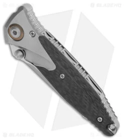 Microtech Socom Bravo Tanto Frame Lock Knife Titanium/CF (4" BB Serrated) -Microtech Microtech Socom Bravo FL Tanto Ti CF SW Full Serrated BHQ 140220 jr spine