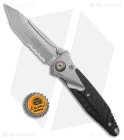 Microtech Socom Bravo Tanto Frame Lock Knife BB Ti/CF (4" Partial Serrated) -Microtech Microtech Socom Bravo FL Tanto Ti CF SW Partially Serrated BHQ 140221 jr bottlecap