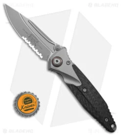 Microtech Socom Bravo Frame Lock Knife BB Ti/CF (4" Partial Serrated) 260-8 CFTI -Microtech Microtech Socom Bravo FLK BB Ti CF 4in Partial Serr BHQ 178240 td size