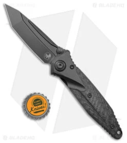 Microtech Socom Bravo T/E Tanto Frame Lock Knife Titanium/CF (4" Black) -Microtech Microtech Socom Bravo TE Tanto FL Ti CF Black BHQ 180392 jr bottlecap