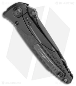Microtech Socom Bravo T/E Tanto Frame Lock Knife Titanium/CF (4" Black) -Microtech Microtech Socom Bravo TE Tanto FL Ti CF Black BHQ 180392 jr side