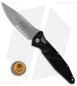 Microtech Socom Elite Automatic Knife Black (4" Apocalyptic Serr) 160A-11AP -Microtech Microtech Socom Elite Automatic Black Apocalyptic Serr BHQ 89766 er bottlecap