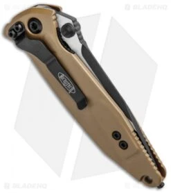 Microtech Socom Elite Manual Knife Tan (4" Black) 160-1TA -Microtech Microtech Socom Elite Manual Tan Black 160 1TA BHQ 11802 jr side