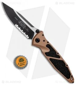 Microtech Socom Elite Manual Knife Tan (4" Black Serr) 160-2TA -Microtech Microtech Socom Elite Manual Tan Black Serr 160 2TA BHQ 10391 jr bottlecap