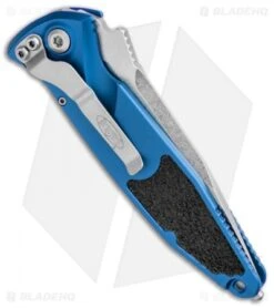 Microtech Socom Elite S/E Automatic Knife Blue (4" Stonewash Ser) 160A-11BL -Microtech Microtech Socom Elite SE Auto Blue SW Serr 160A 11BL BHQ 106937 jr side