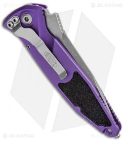 Microtech Socom Elite S/E Automatic Knife Purple (4" Stonewash) 160A-10PU -Microtech Microtech Socom Elite SE Auto Purple SW 160A 10PU BHQ 105169 jr side