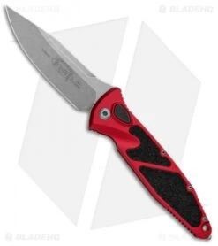 Microtech 25 Microtech Socom Elite S/E Automatic Knife Red (4" Stonewash) 160A-10RD