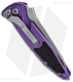 Microtech Socom Elite T/E Automatic Knife Purple (4" Stonewash) 161A-10PU -Microtech Microtech Socom Elite TE Auto Purple SW 161A 10PU BHQ 105174 jr side