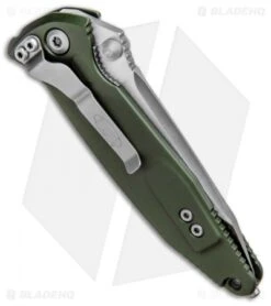 Microtech Socom Elite Tanto Manual Knife OD Green (4" Satin) 161-4OD -Microtech Microtech Socom Elite Tanto Manual OD Green Satin 161 4OD BHQ 81928 jr side