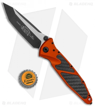 Microtech Socom Elite Tanto Manual Knife Orange/CF (4" Two Tone) 161-1ORCFI 6 Microtech Socom Elite Tanto Manual Knife Orange/CF (4" Two Tone) 161-1ORCFI - Image 4