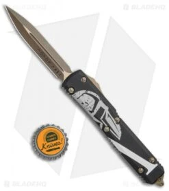 Microtech Spartan Ultratech D/E OTF Automatic Knife Molon Labe CC (3.4" Bronze) -Microtech Microtech Spartan Ultratech DE OTF Auto Molon Labe CC Bronze 122 13ML BHQ 37096 jr bottlecap