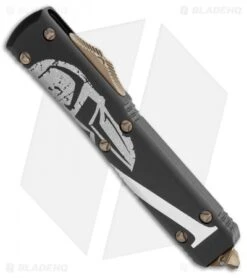 Microtech Spartan Ultratech D/E OTF Automatic Knife Molon Labe CC (3.4" Bronze) -Microtech Microtech Spartan Ultratech DE OTF Auto Molon Labe CC Bronze 122 13ML BHQ 37096 jr spine
