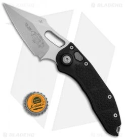 Microtech Stitch Automatic Knife Black (3.75" Stonewash) 169-10 -Microtech Microtech Stitch Black SW 169 10 BHQ 71981 jr bottlecap 1