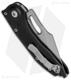 Microtech Stitch Automatic Knife Black (3.75" Stonewash) 169-10 -Microtech Microtech Stitch Black SW 169 10 BHQ 71981 jr side