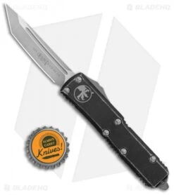 Microtech T/E OTF Tanto Automatic Knife Distressed Black (3.1" Apocalyptic) -Microtech Microtech TE OTF Auto Distressed Black Tanto SW 233 10DBK BHQ 134037 jr bottlecap