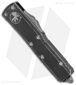 Microtech T/E OTF Tanto Automatic Knife Distressed Black (3.1" Apocalyptic) -Microtech Microtech TE OTF Auto Distressed Black Tanto SW 233 10DBK BHQ 134037 jr spine