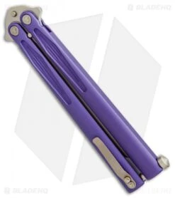 Microtech Tachyon III Balisong Butterfly Purple (4.5" Bronze) 173-13PU -Microtech Microtech Tachyon 3 Purple Bronze BHQ 67714 er side
