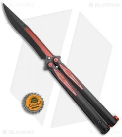 Microtech Tachyon III Balisong Butterfly Knife (4.5" Black/Red) 173-1BW -Microtech Microtech Tachyon III Balisong Butterfly Black Red 173 1BW BHQ 68860 jr bottlecap