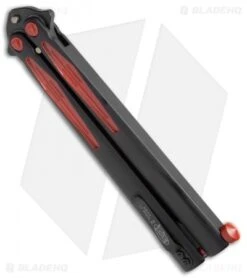 Microtech Tachyon III Balisong Butterfly Knife (4.5" Black/Red) 173-1BW -Microtech Microtech Tachyon III Balisong Butterfly Black Red 173 1BW BHQ 68860 jr side