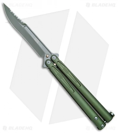 Microtech Tachyon III Balisong Butterfly OD Green (4.5" Serrated Top Swedge OD) 3 Microtech Tachyon III Balisong Butterfly OD Green (4.5" Serrated Top Swedge OD)