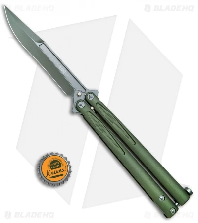 Microtech Tachyon III Balisong Butterfly OD Green (4.5" Sharpened Top Swedge OD) 7 Microtech Tachyon III Balisong Butterfly OD Green (4.5" Sharpened Top Swedge OD) - Image 5