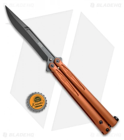 Microtech Tachyon III Balisong Butterfly Orange (4.5" Black) 173-1DLCOR 6 Microtech Tachyon III Balisong Butterfly Orange (4.5" Black) 173-1DLCOR - Image 4