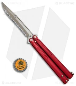 Microtech Tachyon III Balisong Butterfly Red (4.5" Bronze Full Serr) 173-15RD -Microtech Microtech Tachyon III Balisong Butterfly Red Bronze Full Serr 173 15RD BHQ 72407 jr bottlecap