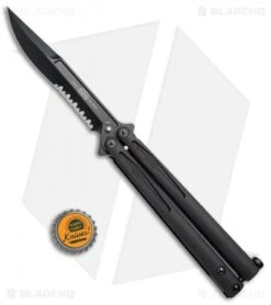 Microtech Tachyon III Balisong Butterfly Knife Tactical (4.5" Black Serr) 173-2T -Microtech Microtech Tachyon III Balisong Butterfly Tactical Black Serr 173 2T BHQ 76598 jr bottlecap