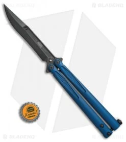 Microtech Tachyon III Balisong Butterfly Knife Blue (4.5" Black) 173-1DLCBL 9 Microtech Tachyon III Balisong Butterfly Knife Blue (4.5" Black) 173-1DLCBL -Microtech Microtech Tachyon III blue black 173 1DLCBL BHQ 71037 er size