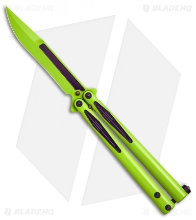 Microtech Tachyon III Balisong Butterfly Incredible (4.5" Green/Purple) 173-1IH 3 Microtech Tachyon III Balisong Butterfly Incredible (4.5" Green/Purple) 173-1IH