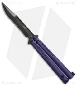 Microtech 15 Microtech Tachyon III Balisong Butterfly Knife Purple (4.5" Black) 173-1DLCPU