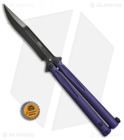 Microtech Tachyon III Balisong Butterfly Knife Purple (4.5" Black) 173-1DLCPU 6 Microtech Tachyon III Balisong Butterfly Knife Purple (4.5" Black) 173-1DLCPU - Image 4