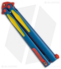 Microtech Tachyon III Balisong Butterfly Super (4.5" Red/Blue/Yellow) 173-13SM -Microtech Microtech Tachyon III super red blue yellow 173 1SM BHQ 68511 er side