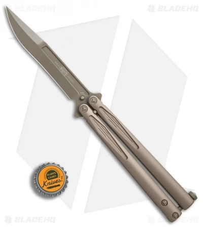 Microtech Tachyon III Balisong Butterfly Knife Tan (4.5" Tan) 173-1TN 6 Microtech Tachyon III Balisong Butterfly Knife Tan (4.5" Tan) 173-1TN - Image 4