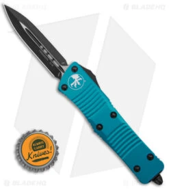 Microtech Troodon D/E OTF Automatic Knife Turquoise (3" Black) 138-1 TQ -Microtech Microtech Troodon DE OTF AK Turquoise 3in Black BHQ 146595 td size