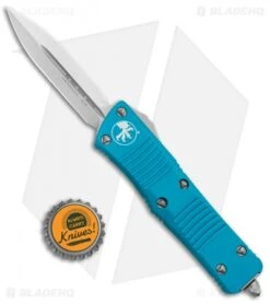 Microtech Troodon D/E OTF Automatic Knife Turquoise (3" Stonewash) -Microtech Microtech Troodon DE OTF Auto Turquoise SW 138 10TQ BHQ 93720 jr bottlecap 1