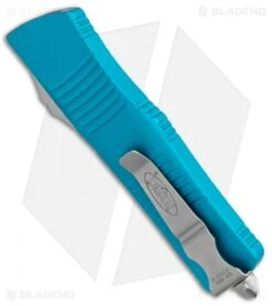 Microtech Troodon D/E OTF Automatic Knife Turquoise (3" Stonewash) -Microtech Microtech Troodon DE OTF Auto Turquoise SW 138 10TQ BHQ 93720 jr side