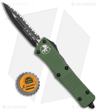 Microtech OD Green Troodon D/E OTF Automatic Knife (3" Black Full Serr) 138-3GR 6 Microtech OD Green Troodon D/E OTF Automatic Knife (3" Black Full Serr) 138-3GR - Image 4