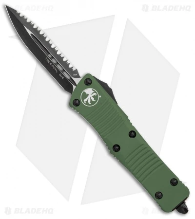 Microtech OD Green Troodon D/E OTF Automatic Knife (3" Black Full Serr) 138-3GR 3 Microtech OD Green Troodon D/E OTF Automatic Knife (3" Black Full Serr) 138-3GR