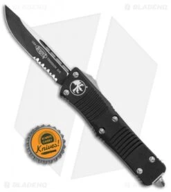 Microtech Troodon Drop Point OTF Automatic Knife (3" Black Serr) 139-2 -Microtech Microtech Troodon DP OTF Auto Black Serr 139 2 BHQ 11961 jr bottlecap 1