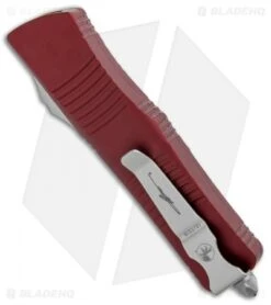Microtech Troodon Hellhound Tanto OTF Knife Merlot Red (3" Stonewash) 619-10MR -Microtech Microtech Troodon Hellhound Tanto OTF Merlot Red SW 619 10MR BHQ 105180 jr side