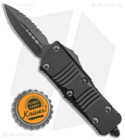 Microtech Troodon Mini D/E CA Legal OTF Auto Black (1.9" Black DLC Serr) -Microtech Microtech Troodon Mini DE CA Legal OTF Auto Shadow Black DLC Serr BHQ 146607 jr bottlecap
