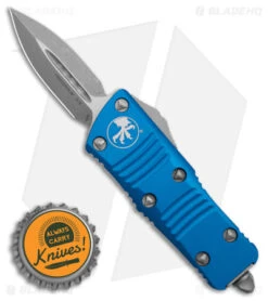 Microtech Troodon Mini D/E OTF Automatic Knife Blue (1.9" Apocalyptic) -Microtech Microtech Troodon Mini DE OTF AK Blue 1in Apocalyptic BHQ 176096 td size