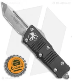 Microtech Troodon Mini T/E CA Legal OTF Automatic Knife Black (1.9" SW) 240-10 -Microtech Microtech Troodon Mini T E CA Legal OTF Automatic Knife Black 1.9S W 240 10 BHQ 117001 LS Bottlecap 2