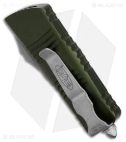 Microtech Troodon Mini T/E CA Legal OTF Auto Knife OD Green (1.9" Apocalyptic) -Microtech Microtech Troodon Mini TE CA Legal OTF AK OD Green 1in Apocalyptic BHQ 178243 td side