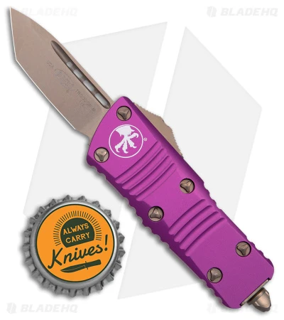Microtech Troodon Mini T/E CA Legal OTF Auto Violet (1.9" Bronzed Standard) 6 Microtech Troodon Mini T/E CA Legal OTF Auto Violet (1.9" Bronzed Standard) - Image 4